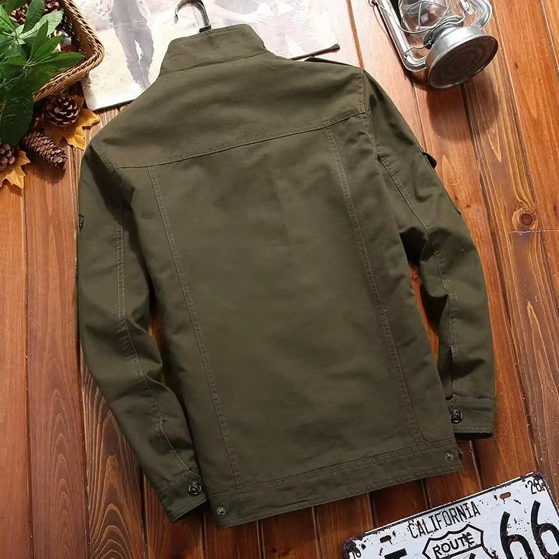 Men Casual Cargo Jackets Men Workjacket Windbreaker Jacket Coat Men Spring Autumn New Hot Outwear Slim Retro Jacket Mens