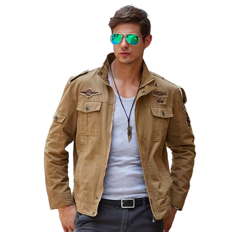 Men Casual Cargo Jackets Men Workjacket Windbreaker Jacket Coat Men Spring Autumn New Hot Outwear Slim Retro Jacket Mens