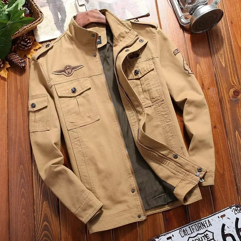 Men Casual Cargo Jackets Men Workjacket Windbreaker Jacket Coat Men Spring Autumn New Hot Outwear Slim Retro Jacket Mens