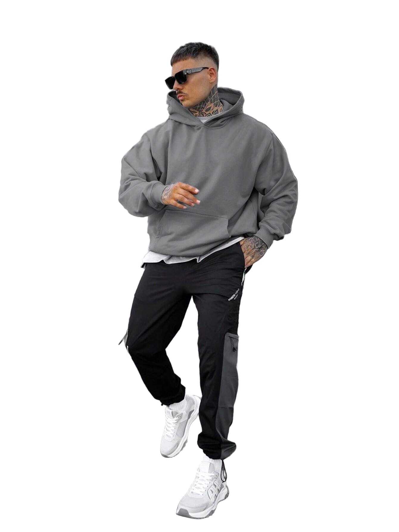 Men'S Fashionable Solid Color Hoodie