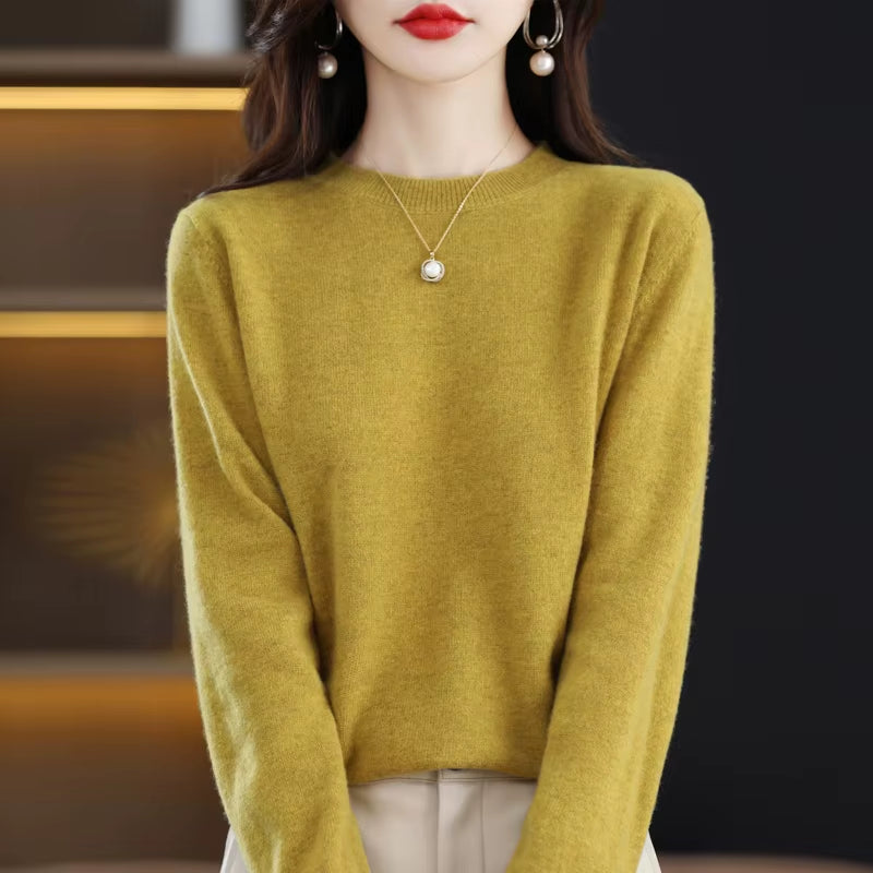 100% Wool Cashmere Sweater Women Loose Casual Knitted round Neck Pullover 2022 New High Quality Autumn and Winter Sweater