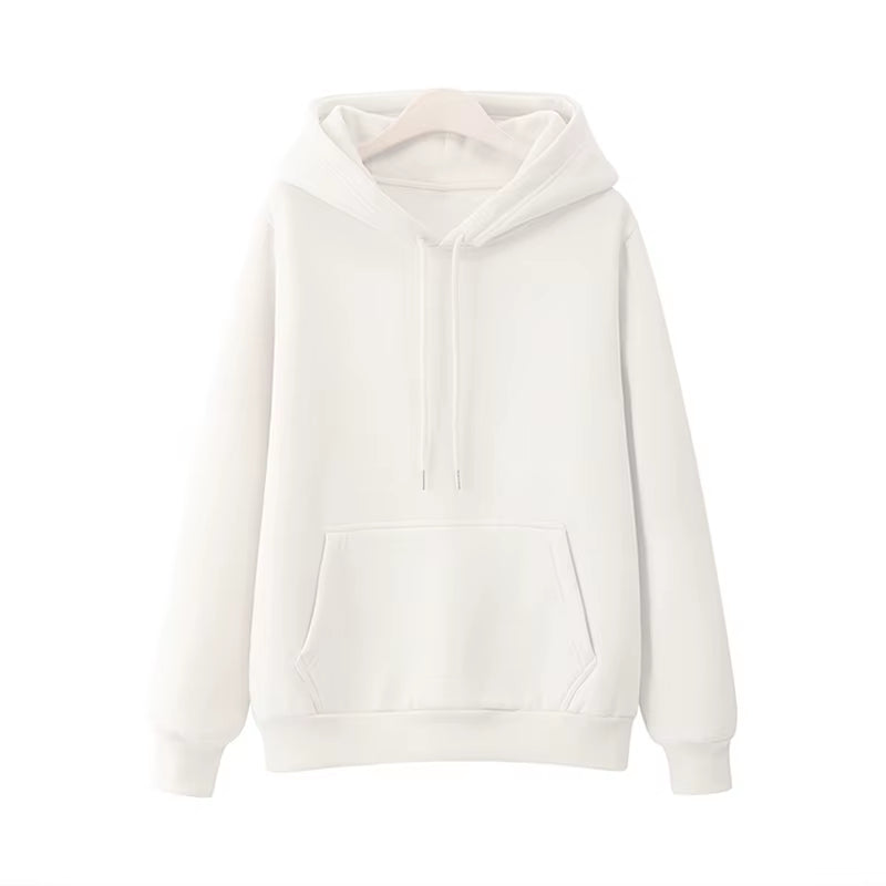 Women Fleece Pocket Hoodie Sweatshirts Autumn Winter Fashion Oversize Ladies Pullovers Thick Warm Pocket Hooded Jacket