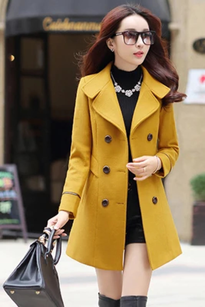 Coat Woman Autumn Winter 2023 Wool Coats for Women Overcoat Double-Breasted Woolen Jackets for Women Outerwear M-3XL 124