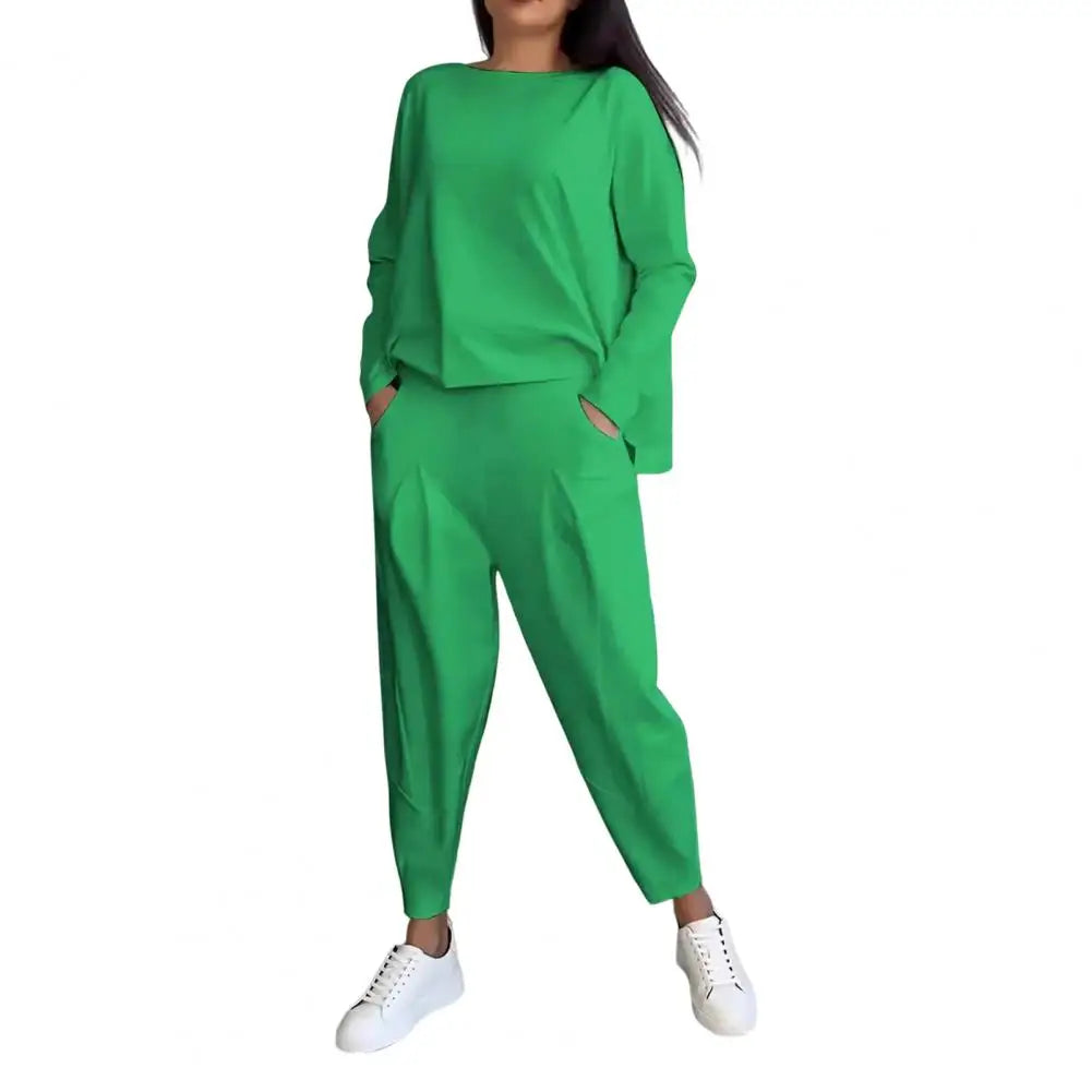 Dames Set met Lange Mouwen T-Shirt en Broek