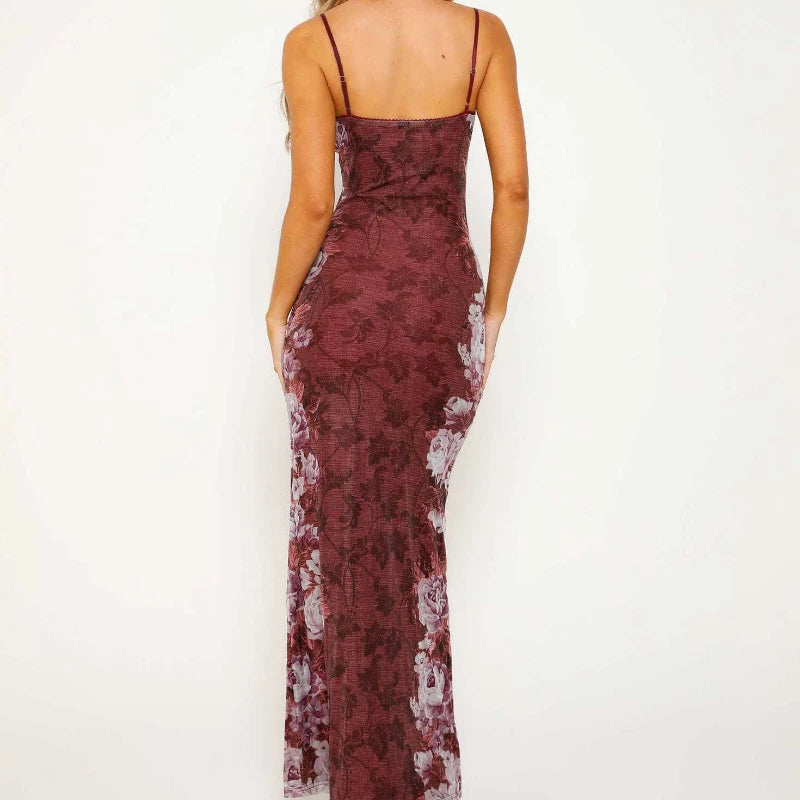 Maxi Jurk met Bloemenprint en Spaghettibandjes