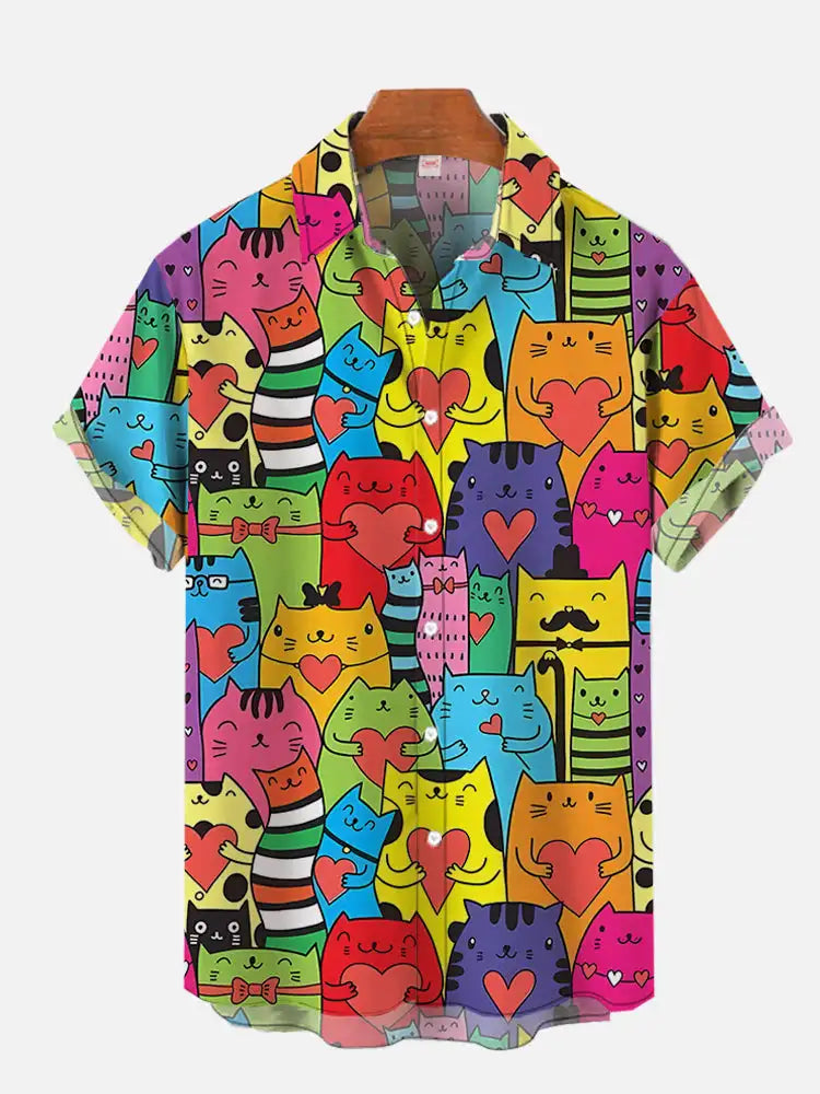 Hawaiian Cat Shirt voor Heren