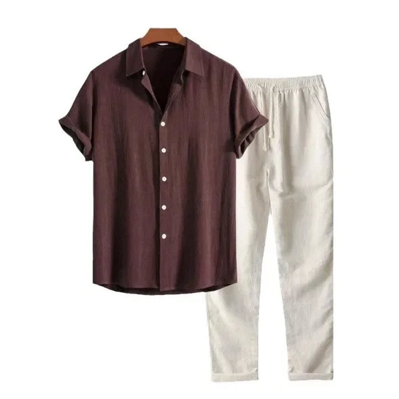 Fashionable Casual Versatile Men'S Stand Collar Cotton Linen Suit Classic Trendy Slimming Smooths Your Silhouette