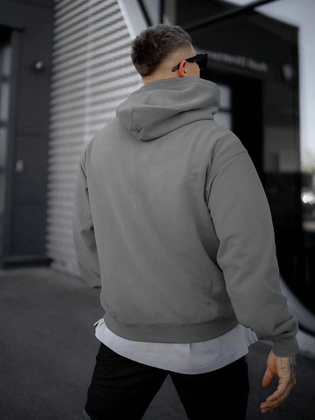 Men'S Fashionable Solid Color Hoodie