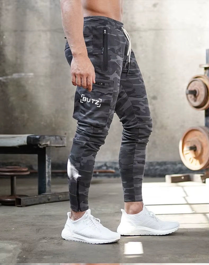 LY4U Camouflage Trainingsbroek Heren - Joggingbroek Met Ritszakken