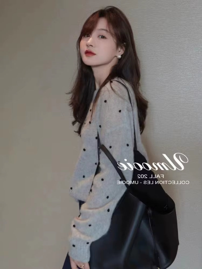 Autumn and Winter 2022 Women'S New Christmas Cashmere Casual Pullover O-Neck Loose Soft Hand Embroidered Cashmere Sweater Korean