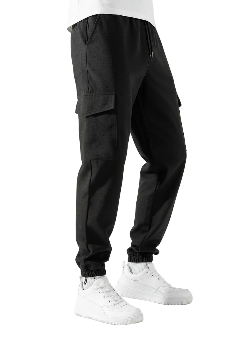 Manfinity Ezcore Men Flap Pocket Side Drawstring Waist Cargo Pants, Fall