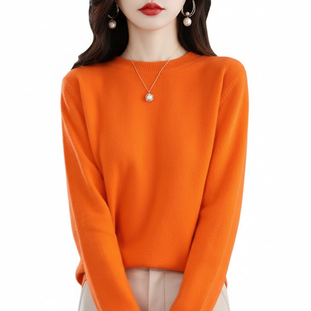 100% Wool Cashmere Sweater Women Loose Casual Knitted round Neck Pullover 2022 New High Quality Autumn and Winter Sweater
