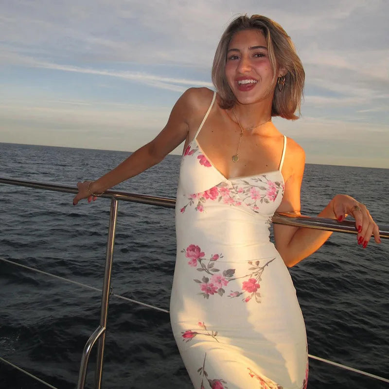 Maxi Jurk met Bloemenprint en Spaghettibandjes