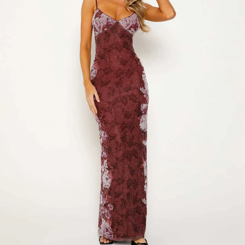 Maxi Jurk met Bloemenprint en Spaghettibandjes