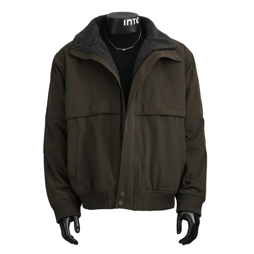 Winter Wool Liner Thick Windproof Cargo Jacket Men Streetwear Fashion Loose Casual Warm Bomber Jacket Cityboy Coat Outerwear