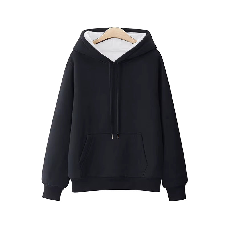 Women Fleece Pocket Hoodie Sweatshirts Autumn Winter Fashion Oversize Ladies Pullovers Thick Warm Pocket Hooded Jacket